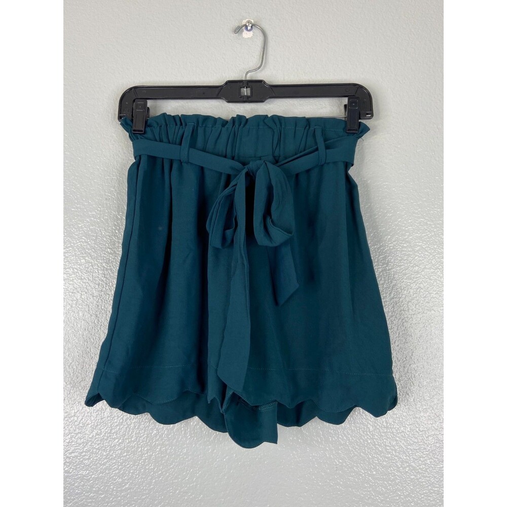 FSL Apparel Women Small Blue Paperbag Shorts Tie Waist Casual Office